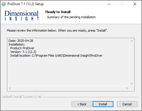 The Ready to Install window.